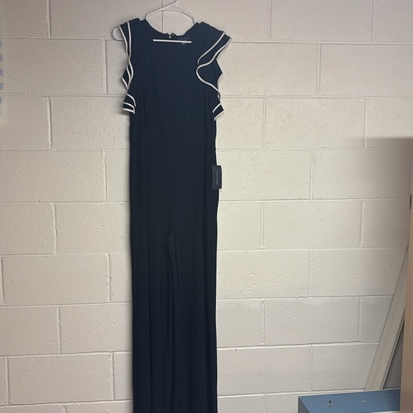 Tommy Hilfiger Blue and White Ruffled Sleeve Romper - Picture 2 of 11